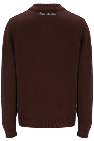 Sergio Tacchini Bruni Knit Cardigan – Chocolate / Pumpkin