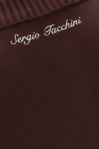 Sergio Tacchini Bruni Knit Cardigan – Chocolate / Pumpkin