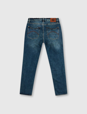 Pretty Green Erwood Slim Fit Jeans Blue Wash