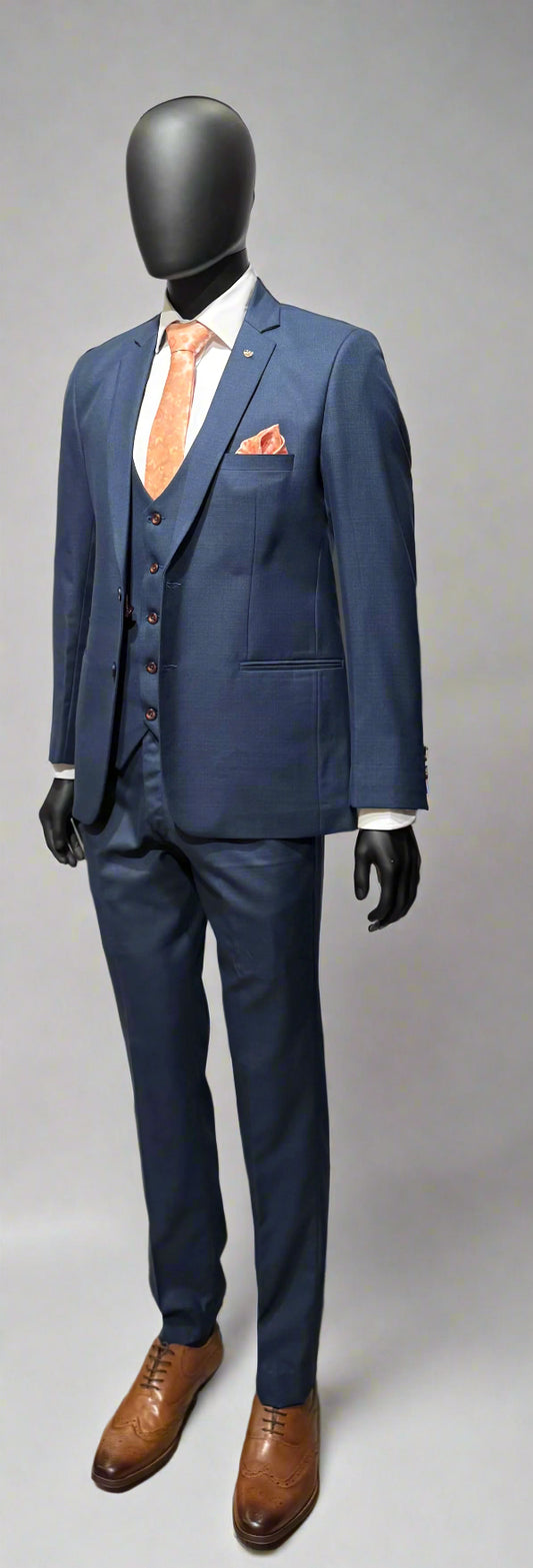 Hidden Hero Three Piece Suit Navy