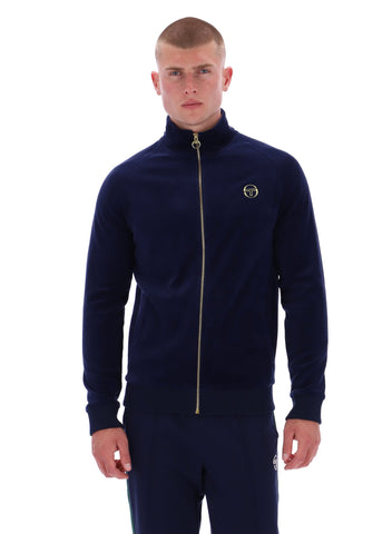 Sergio Tacchini Court Velour Track Top – Maritime Blue