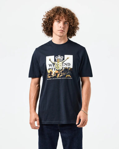 Weekend Offender Leo Gregory Graphic T-Shirt Navy