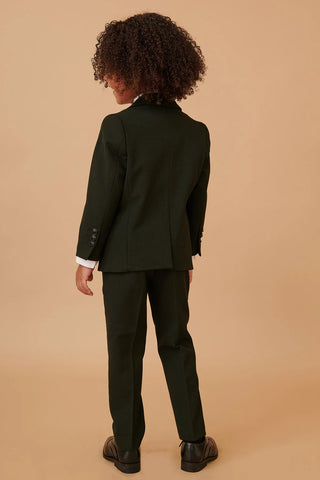 Marc Darcy Bromley - Children's Olive Green Check Print Three Piece Suit