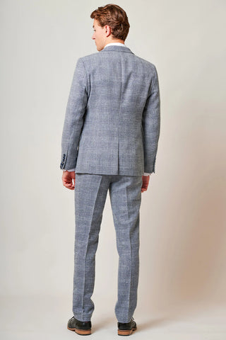 Marc Darcy Kris - Sky Blue Tweed Three Piece Suit