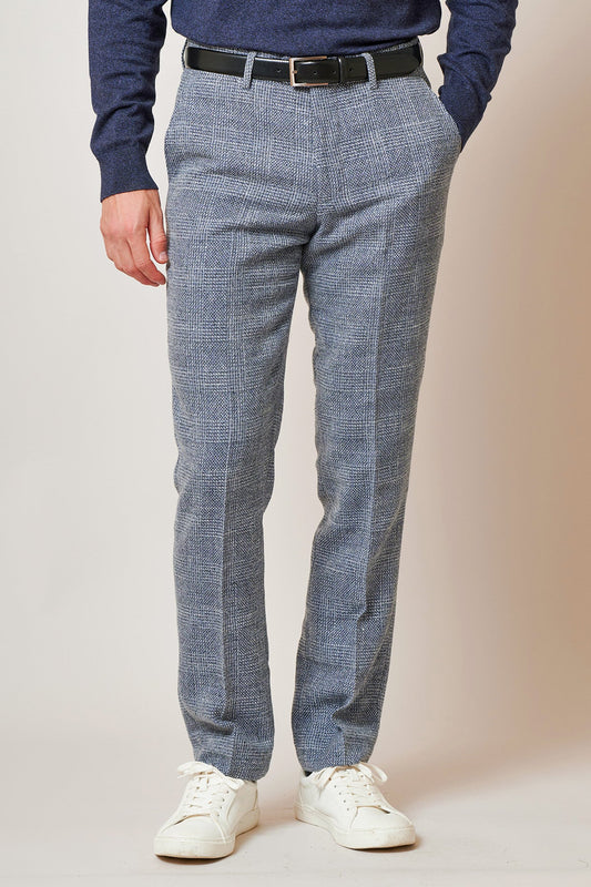 Marc Darcy Kris - Sky Blue Tweed Three Piece Suit