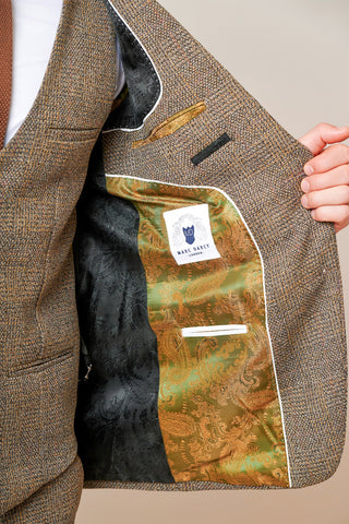 Marc Darcy Kris - Tan Tweed Three Piece Suit