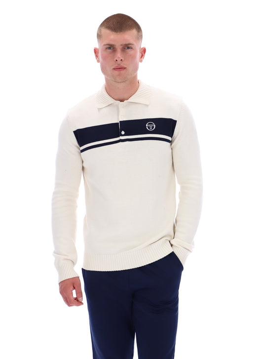 Sergio Tacchini Damarindo Long Sleeve Knit Polo – Gardenia