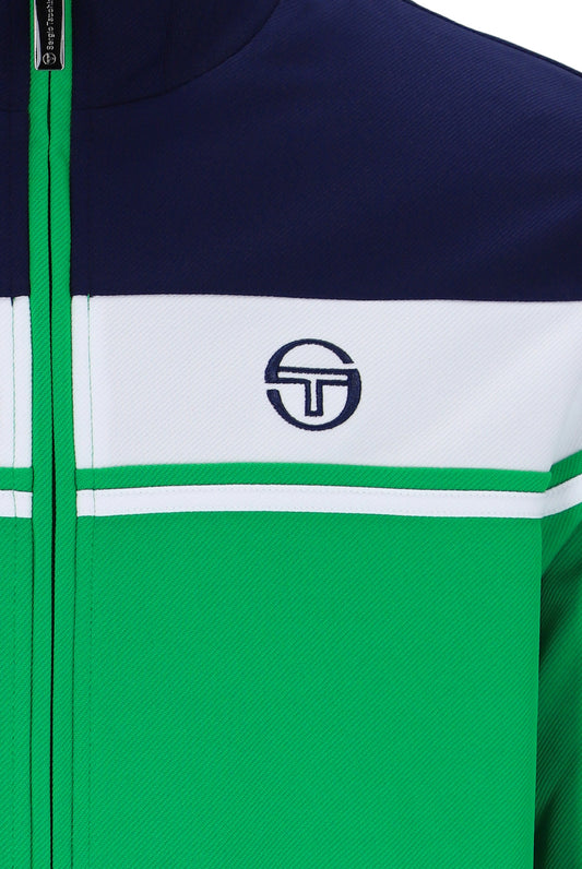 Sergio Tacchini Damarindo Track Top – Maritime Blue / White / Fern Green