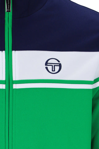 Sergio Tacchini Damarindo Track Top – Maritime Blue / White / Fern Green