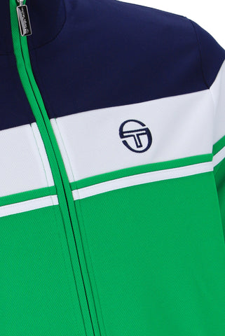 Sergio Tacchini Damarindo Track Top – Maritime Blue / White / Fern Green