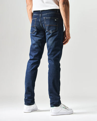 Faded jeans on a white background