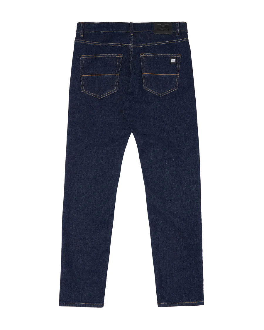 Faded jeans on a white background