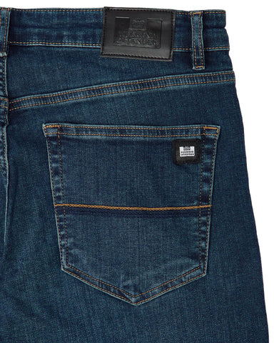 Faded jeans on a white background