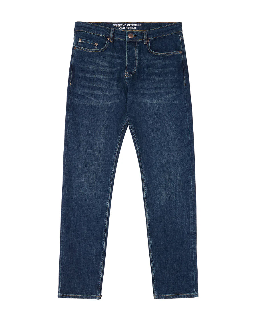Faded jeans on a white background