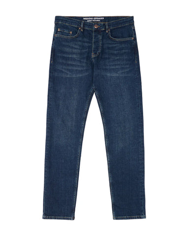 Faded jeans on a white background