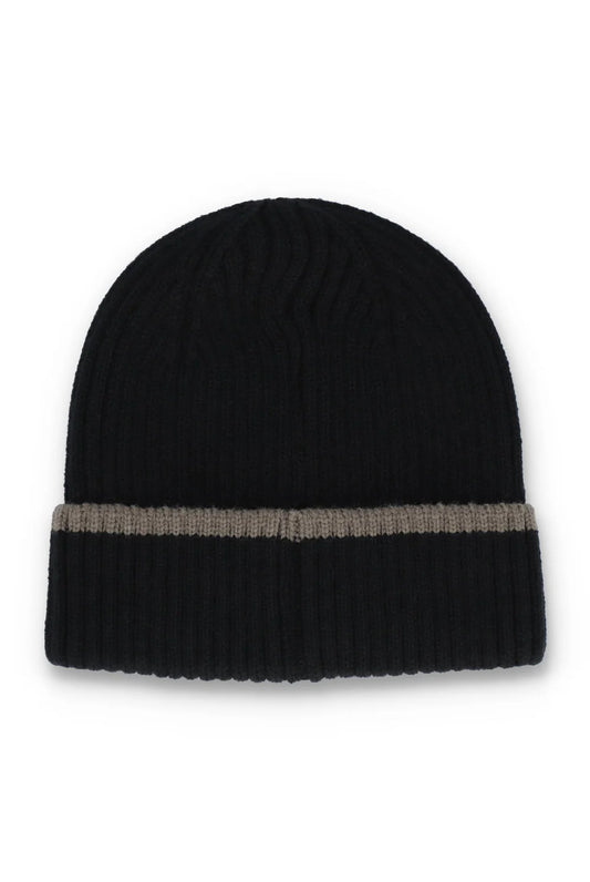 FILA Gold Ellison Ribbed Turn-Up Beanie – Black