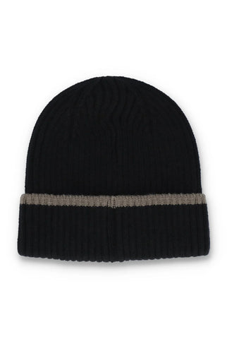 FILA Gold Ellison Ribbed Turn-Up Beanie – Black