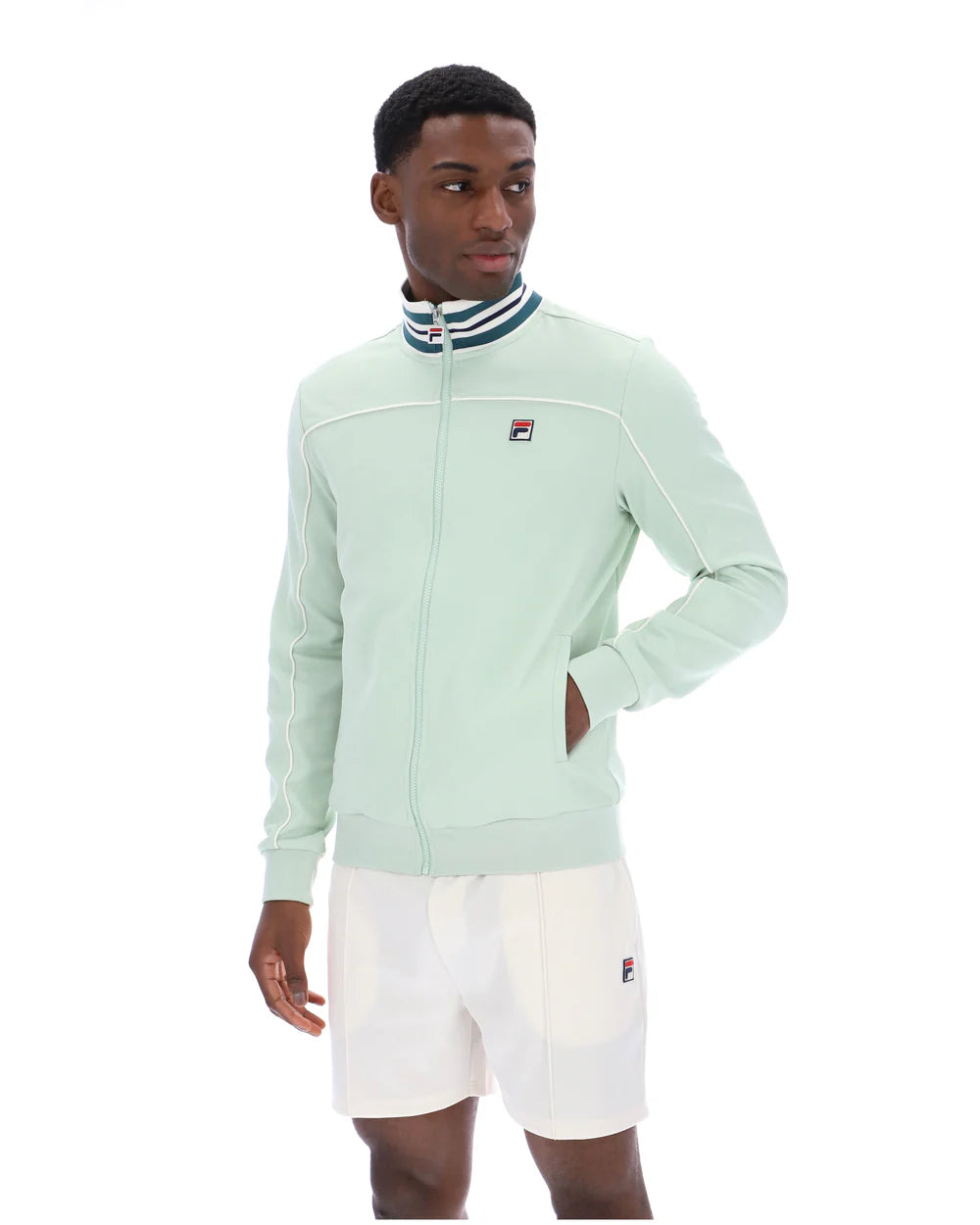 Fila Federico Tipped Neck Track Top – Surf Spray