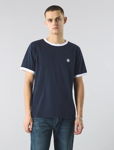 Pretty Green Eclipse Ringer T-Shirt Navy