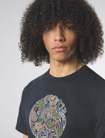 Pretty Green House Paisley Logo T-shirt Black