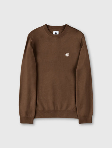 Pretty Green Merino Blend Crewneck Jumper – Brown