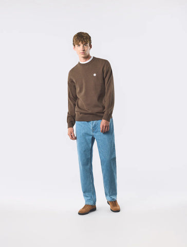 Pretty Green Merino Blend Crewneck Jumper – Brown