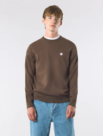 Pretty Green Merino Blend Crewneck Jumper – Brown