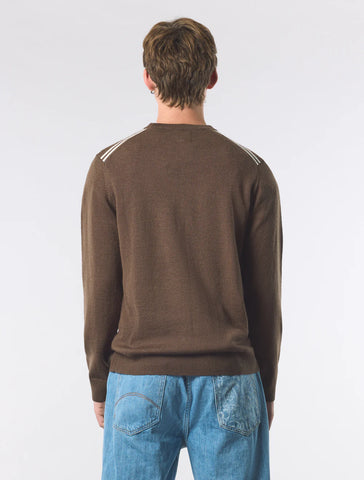 Pretty Green Merino Blend Crewneck Jumper – Brown