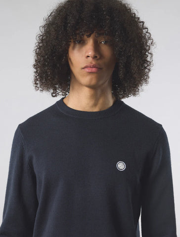 Pretty Green Merino Blend Crewneck Navy