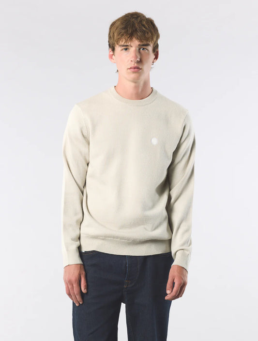 Pretty Green Merino Blend Crewneck Jumper – Stone