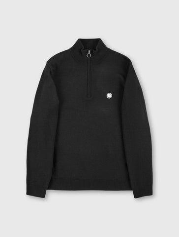 Pretty Green Merino Blend 1/4 Zip Black