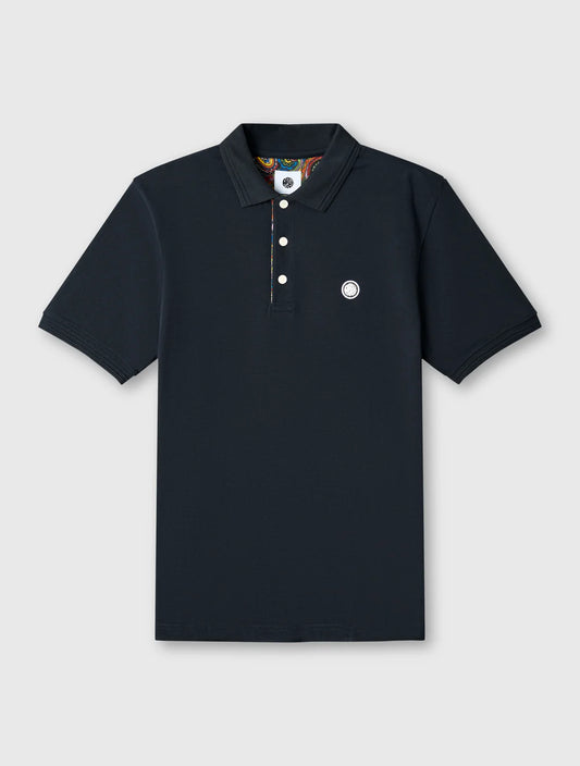 Pretty Green House Paisley Placket Polo Black