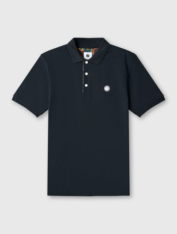 Pretty Green House Paisley Placket Polo Black