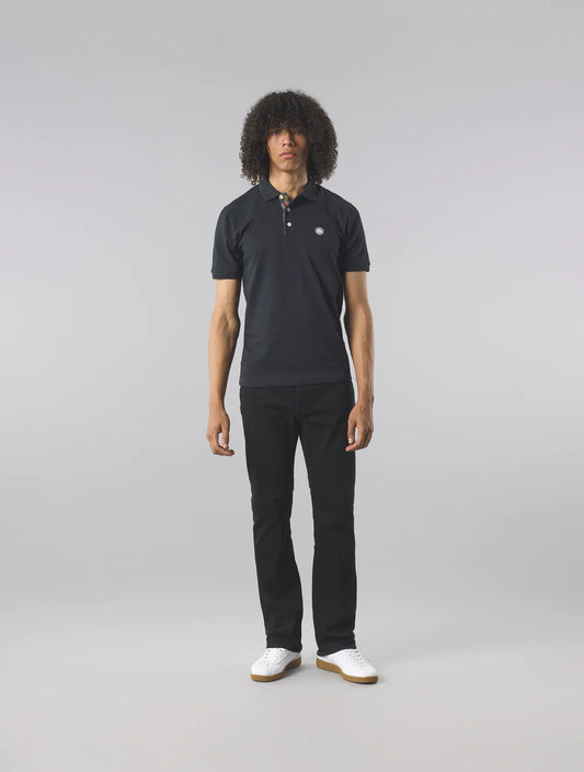 Pretty Green House Paisley Placket Polo Black