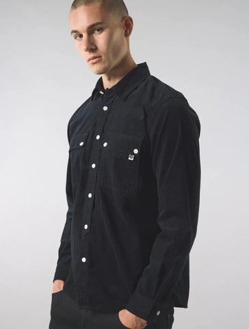 Pretty Green Campbell Cord Shirt Black