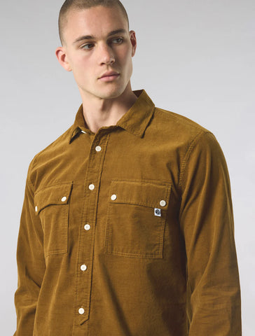 Pretty Green Campbell Cord Shirt Brown