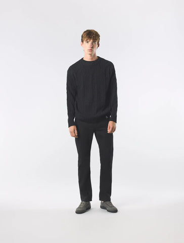 Pretty Green Marylebone Paisley Cable Knit Jumper – Black
