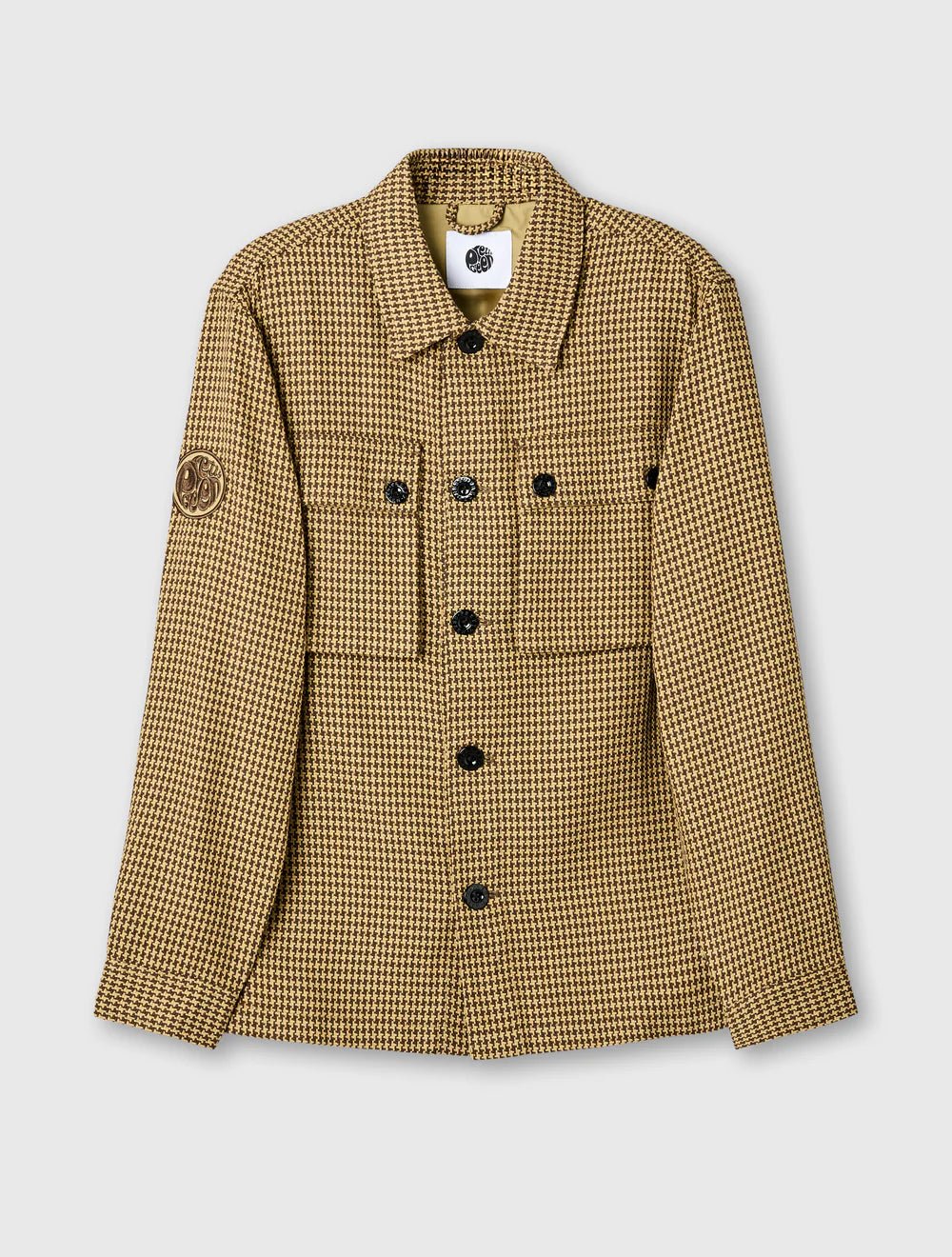 Pretty Green Kilburn Overshirt in Taupe – front view