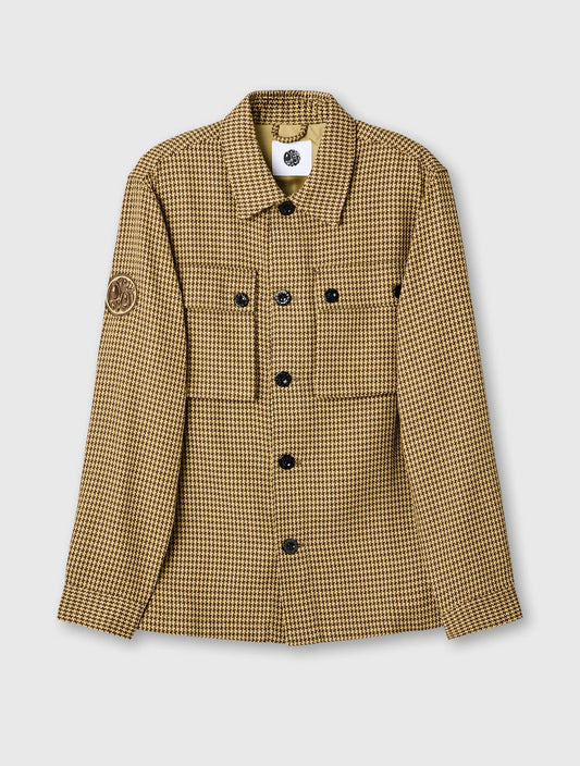 Pretty Green Kilburn Overshirt in Taupe – front view