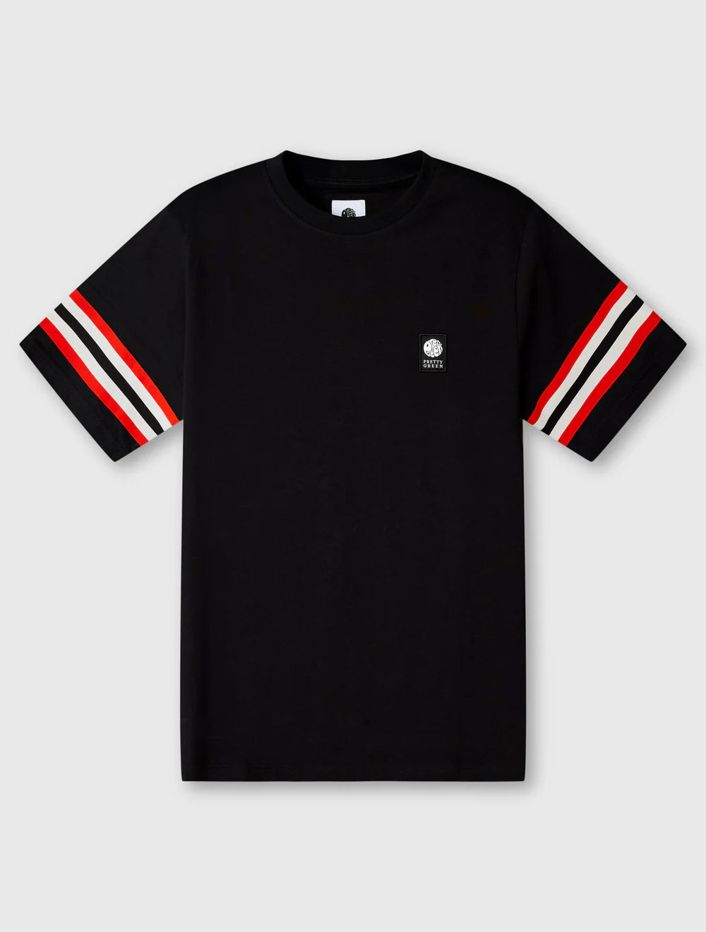 Pretty Green Stratosphere Sleeve Stripe T-Shirt - Black