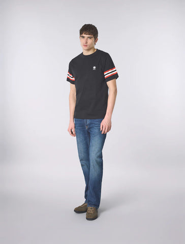 Pretty Green Stratosphere Sleeve Stripe T-Shirt - Black