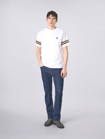 Pretty Green Stratosphere Sleeve Stripe T-Shirt - White