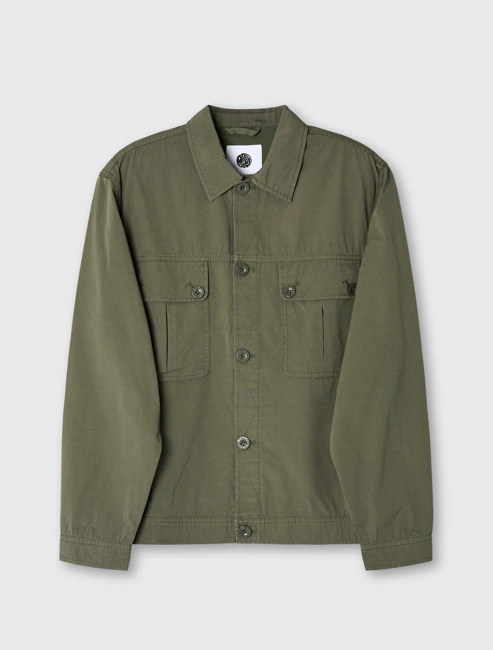 Pretty Green Bostall Solid Overshirt – Dark Green