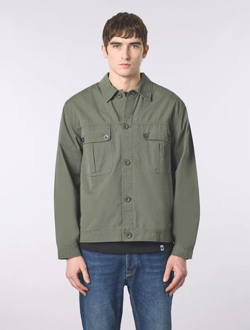 Pretty Green Bostall Solid Overshirt – Dark Green