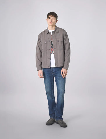 Pretty Green Bostall Solid Overshirt – Grey