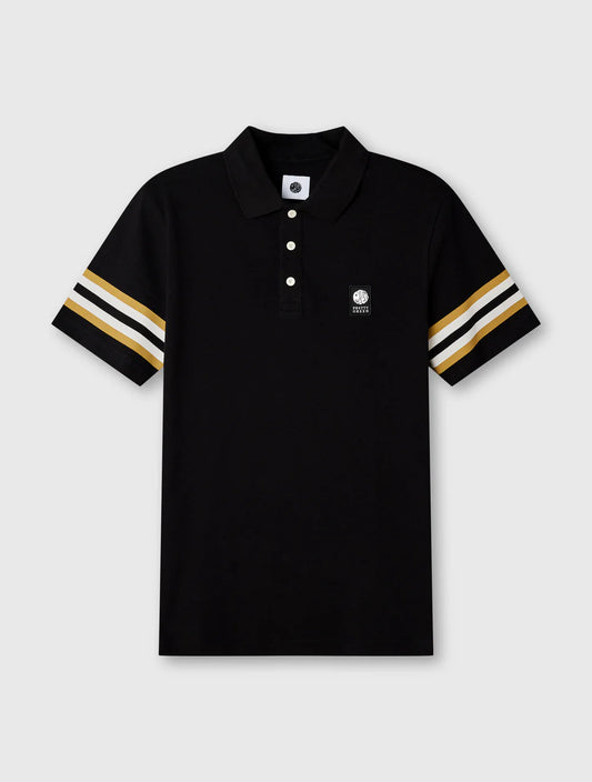 Pretty Green Stratosphere Sleeve Stripe Polo – Black