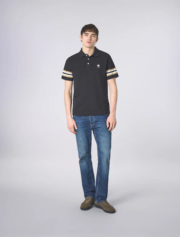 Pretty Green Stratosphere Sleeve Stripe Polo – Black