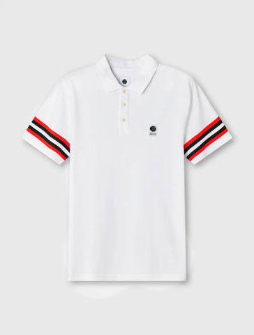 Pretty Green Stratosphere Sleeve Stripe Polo – White