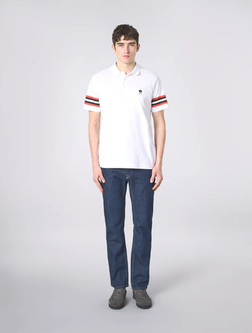 Pretty Green Stratosphere Sleeve Stripe Polo – White
