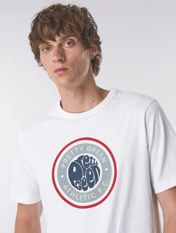 Pretty Green Kingsleigh Logo T-Shirt – White